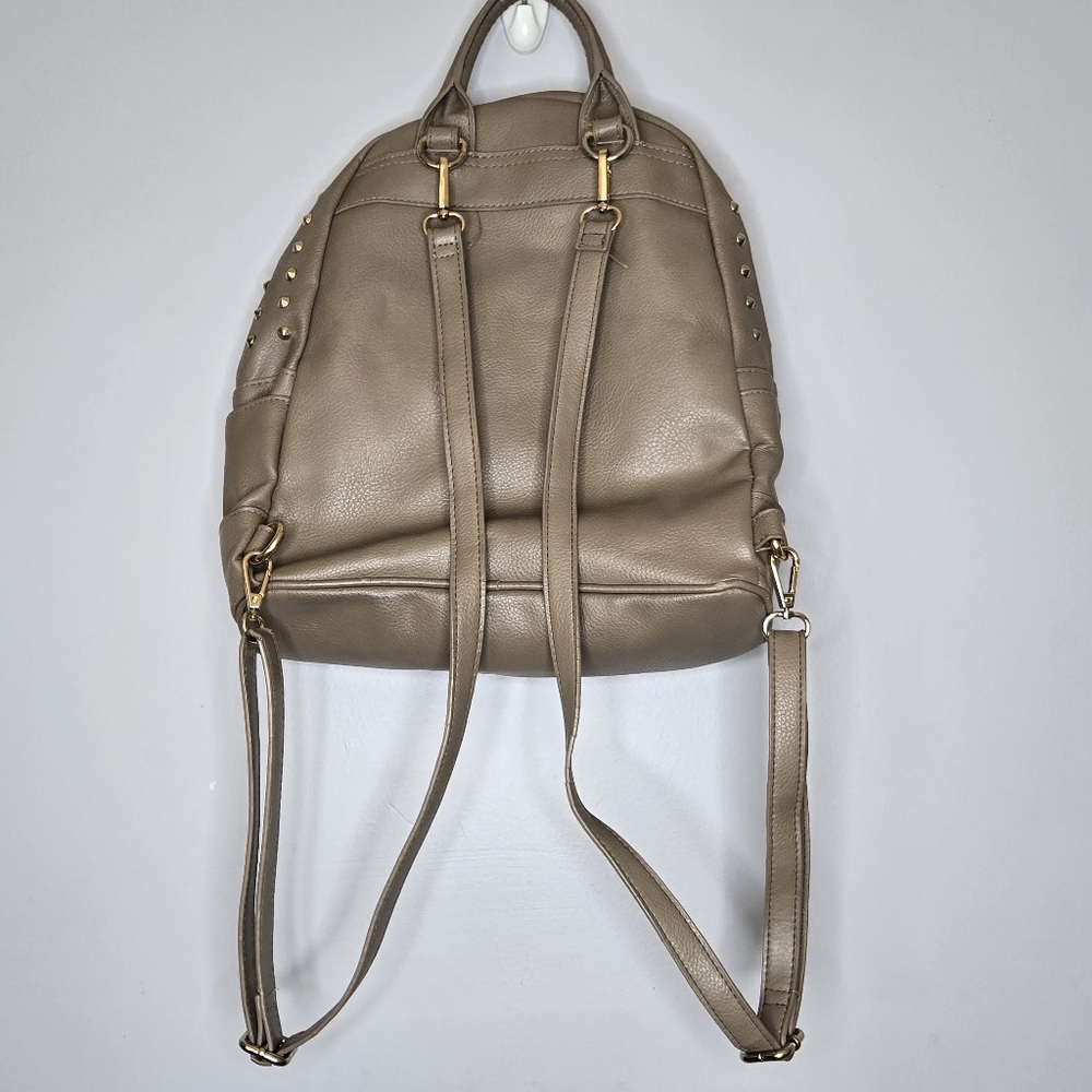 Bebe Y2k Mini Backpack Gray Faux Leather Metal Studs Mini Bag Adjustable Studded - Picture 7 of 12